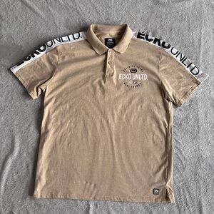 Ecko Unlimited Beige Polo Shirt with Black Accents